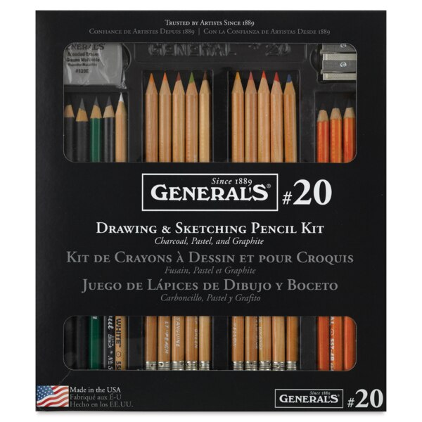 Kit of 20 pencils of assorted color